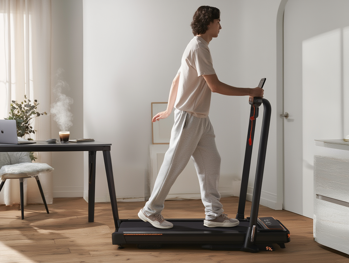 Tapis de marche inclinable et pliable 1–6 km/h, charge max 100 kg